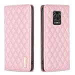 For Xiaomi Redmi Note 9 Pro Max Diamond Lattice Magnetic Leather Flip Phone Case(Pink)