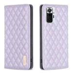 For Xiaomi Redmi Note 10 Pro / 10 Pro Max Diamond Lattice Magnetic Leather Flip Phone Case(Purple)