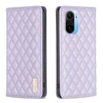 For Xiaomi Mi 11i / Poco F3 / Redmi K40 Diamond Lattice Magnetic Leather Flip Phone Case(Purple)