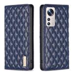 For Xiaomi 12 Lite Diamond Lattice Magnetic Leather Flip Phone Case(Blue)