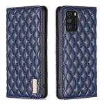 For Xiaomi Poco M3 Diamond Lattice Magnetic Leather Flip Phone Case(Blue)