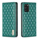 For Xiaomi Poco M3 Diamond Lattice Magnetic Leather Flip Phone Case(Green)