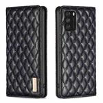 For Xiaomi Poco M3 Diamond Lattice Magnetic Leather Flip Phone Case(Black)