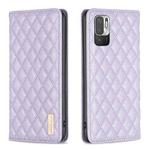 For Xiaomi Poco M3 Pro Diamond Lattice Magnetic Leather Flip Phone Case(Purple)