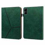 For Xiaomi Redmi Pad 10.61 2022 Solid Color Embossed Striped Leather Case(Green)