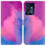 For Infinix Note 12 Pro 5G Watercolor Pattern Flip Leather Phone Case(Purple Red)