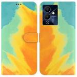 For Infinix Note 12 Pro 5G Watercolor Pattern Flip Leather Phone Case(Autumn Leaf Color)