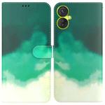 For Tecno Camon 19 Neo Watercolor Pattern Flip Leather Phone Case(Cyan Green)
