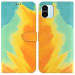 For Xiaomi Redmi A1 Watercolor Pattern Flip Leather Phone Case(Autumn Leaf Color)