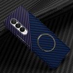 For Samsung Galaxy Z Fold4 5G Carbon Fiber Texture MagSafe Magnetic Phone Case(Blue Purple)