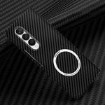 For Samsung Galaxy Z Fold3 5G Carbon Fiber Texture MagSafe Magnetic Phone Case(Black)