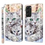 For Samsung Galaxy S23+ 5G 3D Painted Leather Phone Case(Two Loving Cats)