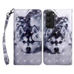 For Samsung Galaxy S23+ 5G 3D Painted Leather Phone Case(Husky)