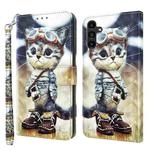 For Samsung Galaxy A14 5G 3D Painted Leather Phone Case(Naughty Cat)