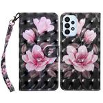 For Samsung Galaxy A23e 3D Painted Leather Phone Case(Pink Flower)