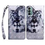 For Samsung Galaxy A04s 3D Painted Leather Phone Case(Husky)