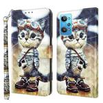 For Realme GT2 / GT Neo2 / GT Neo 3T 3D Painted Leather Phone Case(Naughty Cat)