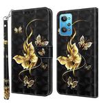 For Realme GT2 / GT Neo2 / GT Neo 3T 3D Painted Leather Phone Case(Golden Swallow Butterfly)