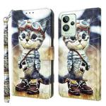 For Realme GT2 Pro 3D Painted Leather Phone Case(Naughty Cat)