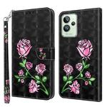 For Realme GT2 Pro 3D Painted Leather Phone Case(Rose)