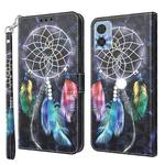 For Motorola Moto E22 3D Painted Leather Phone Case(Colorful Dreamcatcher)