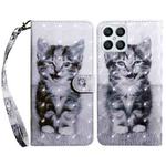 For Honor X8 4G 3D Painted Leather Phone Case(Smile Cat)