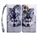 For Honor 50 3D Painted Leather Phone Case(Husky)