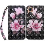 For Honor 50 3D Painted Leather Phone Case(Pink Flower)