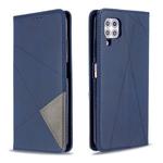 For Huawei P40 Lite Rhombus Texture Horizontal Flip Magnetic Leather Case with Holder & Card Slots & Wallet(Blue)