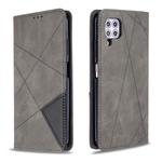For Huawei P40 Lite Rhombus Texture Horizontal Flip Magnetic Leather Case with Holder & Card Slots & Wallet(Grey)