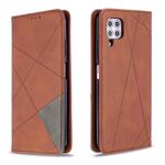 For Huawei P40 Lite Rhombus Texture Horizontal Flip Magnetic Leather Case with Holder & Card Slots & Wallet(Brown)