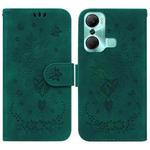 For Infinix Hot 12 Pro Butterfly Rose Embossed Leather Phone Case(Green)