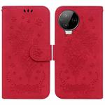 For Infinix Note 12 Pro 4G Butterfly Rose Embossed Leather Phone Case(Red)