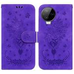 For Infinix Note 12 Pro 4G Butterfly Rose Embossed Leather Phone Case(Purple)