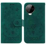 For Infinix Note 12 Pro 4G Butterfly Rose Embossed Leather Phone Case(Green)