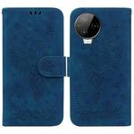 For Infinix Note 12 Pro 4G Butterfly Rose Embossed Leather Phone Case(Blue)