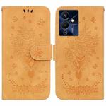 For Infinix Note 12 Pro 5G Butterfly Rose Embossed Leather Phone Case(Yellow)