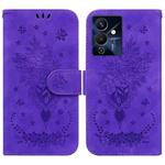 For Infinix Note 12 Pro 5G Butterfly Rose Embossed Leather Phone Case(Purple)