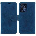 For Infinix Note 12 Pro 5G Butterfly Rose Embossed Leather Phone Case(Blue)