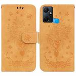 For Infinix Smart 6 Plus Butterfly Rose Embossed Leather Phone Case(Yellow)