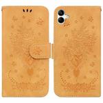 For Samsung Galaxy A04/M13 5G Butterfly Rose Embossed Leather Phone Case(Yellow)