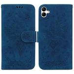 For Samsung Galaxy A04/M13 5G Butterfly Rose Embossed Leather Phone Case(Blue)