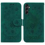 For Samsung Galaxy A14 5G Butterfly Rose Embossed Leather Phone Case(Green)