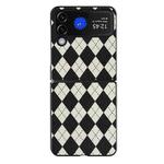 For Samsung Galaxy Z Flip4 5G Lozenge Pattern Phone Protective Case(Black)