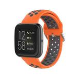 For Fitbit Versa 2 / Versa / Versa Lite 23mm Clasp Two Color Sport Watch Band(Orange + Grey)