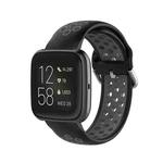 For Fitbit Versa 2 / Versa / Versa Lite 23mm Clasp Two Color Sport Watch Band(Black + Grey)
