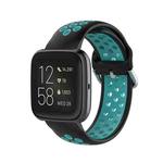 For Fitbit Versa 2 / Versa / Versa Lite 23mm Clasp Two Color Sport Watch Band(Black + Mint Green)