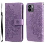 For Xiaomi Redmi A1 4G 7-petal Flowers Embossing Leather Phone Case(Purple)