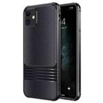 For iPhone 11 Carbon Fiber Texture Solid Color TPU Slim Case Soft Cover(Black)