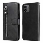 For Xiaomi Redmi A1 4G Calf Texture Zipper Leather Phone Case(Black)